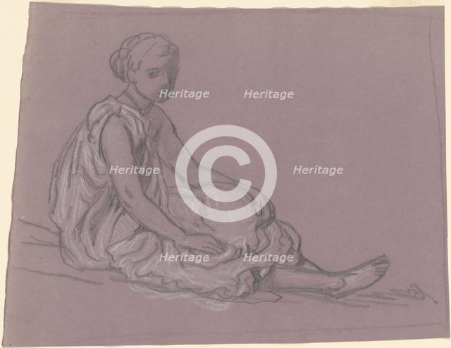 Study for "Greek Girls Bathing", c. 1872. Creator: Elihu Vedder.