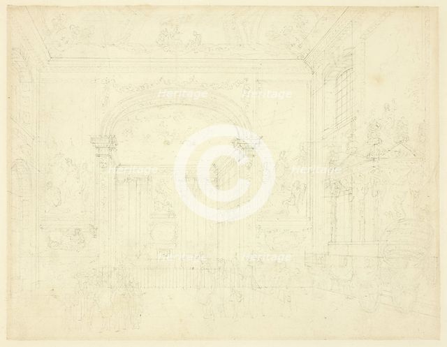 Study for Greenwich Hospital: The Painted Hall, from Microcosm of London, c. 1810. Creator: Augustus Charles Pugin.