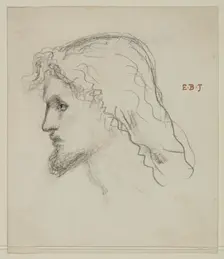 Study for Head of Christ, 1865-67. Creator: Sir Edward Coley Burne-Jones