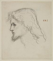 Study for Head of Christ, 1865-67. Creator: Sir Edward Coley Burne-Jones