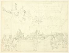 Study for Herald's College, The Hall, from Microcosm of London, c. 1808. Creator: Augustus Charles Pugin