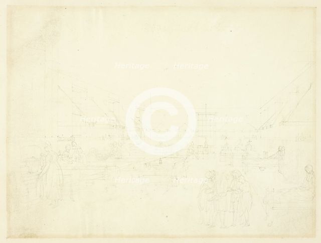 Study for Hospital, Middlesex, from Microcosm of London, c. 1808. Creator: Augustus Charles Pugin.