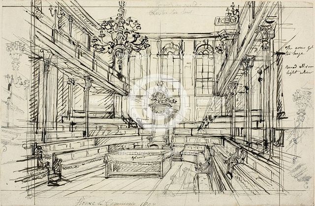 Study for House of Commons, from Microcosm of London, 1807. Creator: Augustus Charles Pugin.