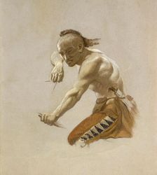 Study for Indian in "Buffalo Hunt by Indians", 1861. Creator: Charles Ferdinand Wimar