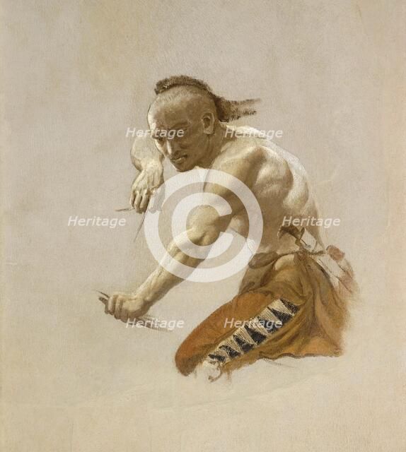 Study for Indian in "Buffalo Hunt by Indians", 1861. Creator: Charles Ferdinand Wimar.