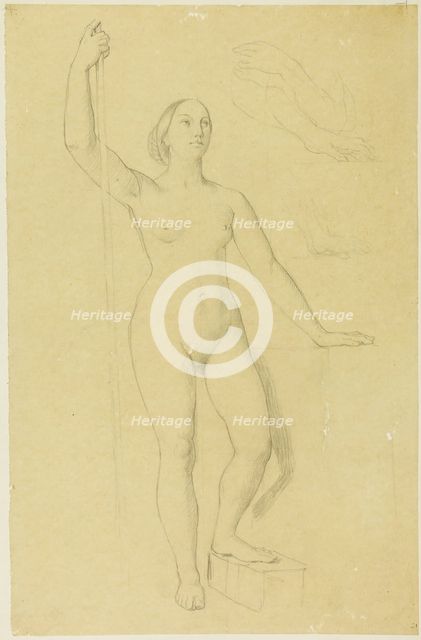 Study for Joan of Arc, and Sketches of Hands, c. 1851. Creator: Jean-Auguste-Dominique Ingres.