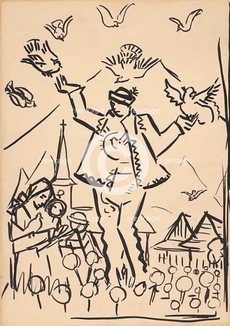 Study for Joy, c1935. Creator: Arnold Peter Weisz-Kubincan.