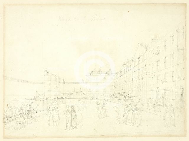 Study for King's Bench Prison, from Microcosm of London, c. 1808. Creator: Augustus Charles Pugin.