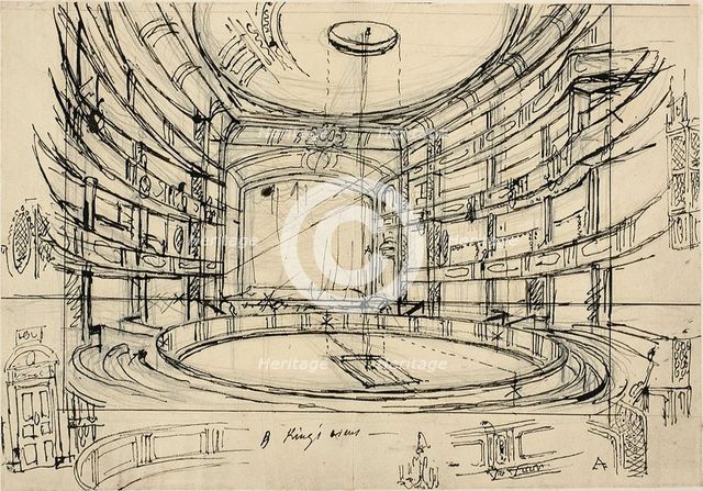 Study for King's Circus, c. 1809. Creator: Augustus Charles Pugin.
