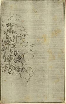 Study for Lucain's "La Pharsale", Canto I, Standing Female Figure with Crown, c. 1766. Creator: Hubert Francois Gravelot