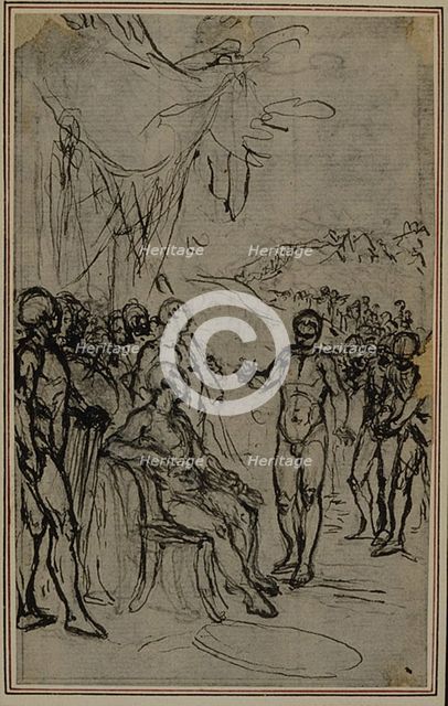 Study for Lucain's "La Pharsale", Canto IV, c. 1766. Creator: Hubert Francois Gravelot.