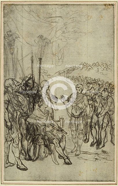 Study for Lucain's "La Pharsale", Canto IV, c. 1766. Creator: Hubert Francois Gravelot.
