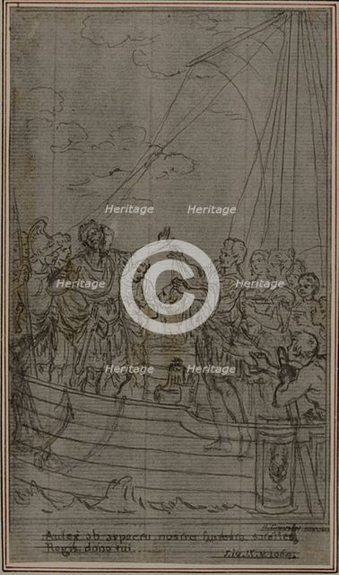 Study for Lucain's "La Pharsale", Canto IX, c. 1766. Creator: Hubert Francois Gravelot.