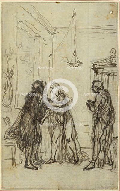 Study for Lucain's "La Pharsale", Canto II, c. 1766. Creator: Hubert Francois Gravelot.