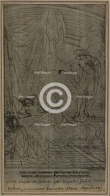 Study for Lucain's "La Pharsale", Canto III, c. 1766. Creator: Hubert Francois Gravelot.