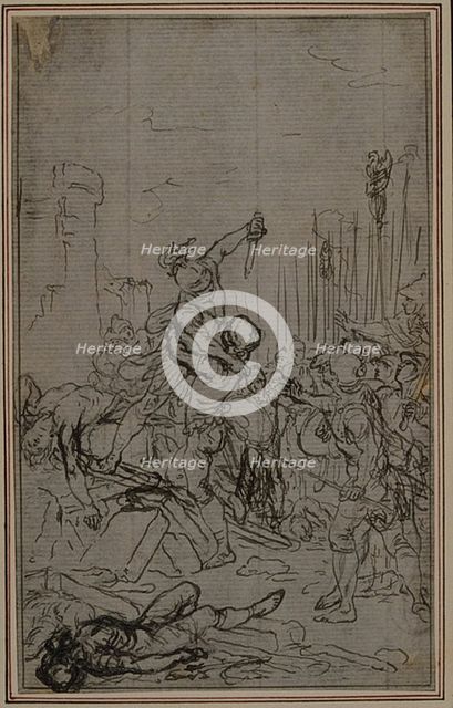Study for Lucain's "La Pharsale", Canto VI, c. 1766. Creator: Hubert Francois Gravelot.