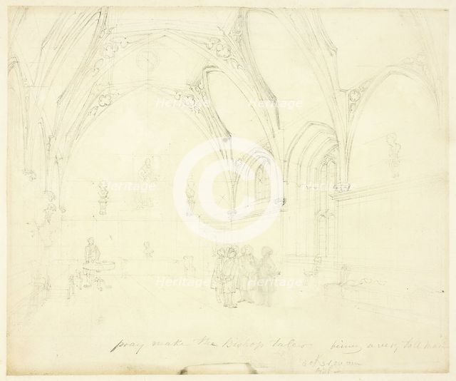 Study for Lambeth Palace, from Microcosm of London, c. 1808. Creator: Augustus Charles Pugin.