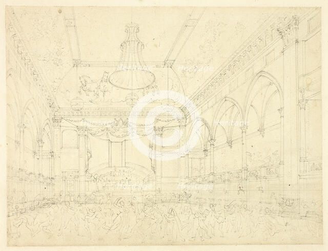 Study for Pantheon Masquerade, from Microcosm of London, c. 1809. Creator: Augustus Charles Pugin.