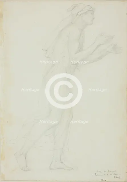 Study for Pilgrim in Romaunt of the Rose, c. 1873-77. Creator: Sir Edward Coley Burne-Jones.
