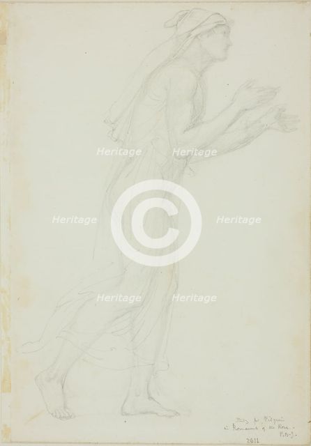 Study for Pilgrim in Romaunt of the Rose, c. 1873-77. Creator: Sir Edward Coley Burne-Jones.
