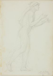 Study for Pilgrim in Romaunt of the Rose, c. 1873-77. Creator: Sir Edward Coley Burne-Jones