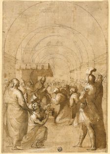 Study for Pope Innocent III Establishing the Franciscan Order, ca. 1580-1600. Creator: Francesco Allegrini