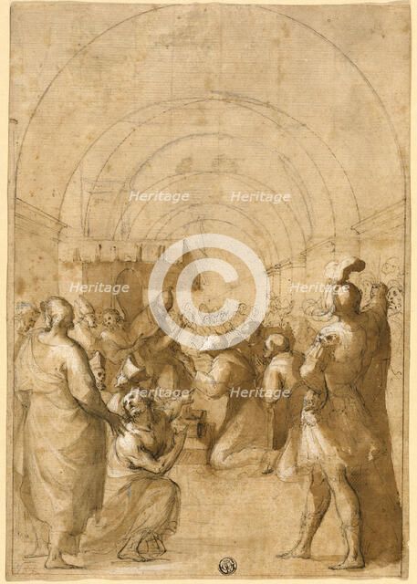 Study for Pope Innocent III Establishing the Franciscan Order, ca. 1580-1600. Creator: Francesco Allegrini.