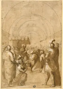Study for Pope Innocent III Establishing the Franciscan Order, ca. 1580-1600. Creator: Francesco Allegrini