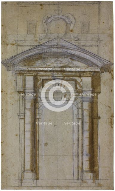 Study for Porta Pia in Rome, ca 1561. Artist: Buonarroti, Michelangelo (1475-1564)