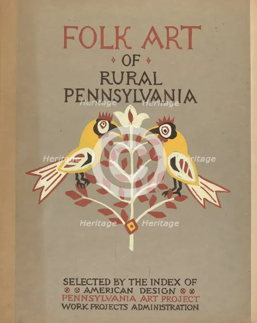 Study for Portfolio Cover: "Folk Art of Rural Pennsylvania", 1935/1942. Creator: Unknown.