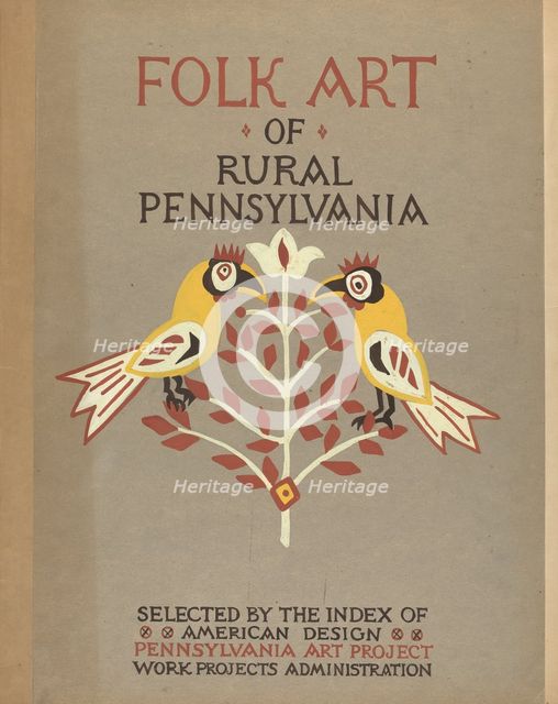 Study for Portfolio Cover: "Folk Art of Rural Pennsylvania", 1935/1942. Creator: Unknown.