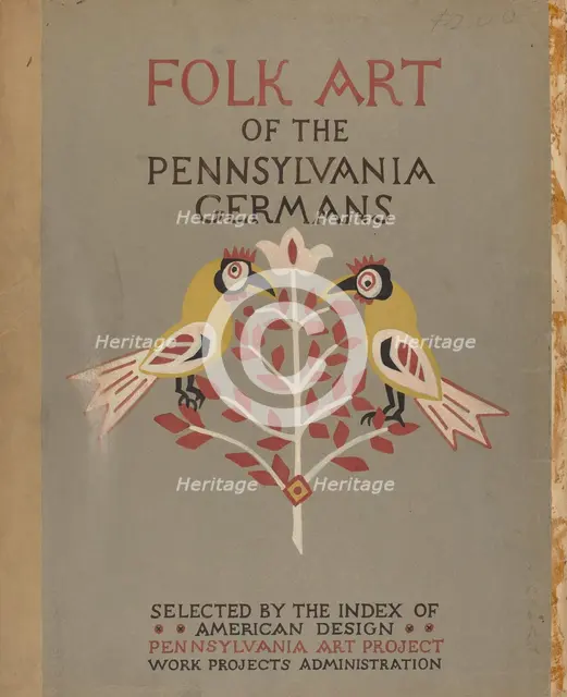 Study for Portfolio Cover: "Folk Art of Rural Pennsylvania", 1935/1942. Creator: Unknown.