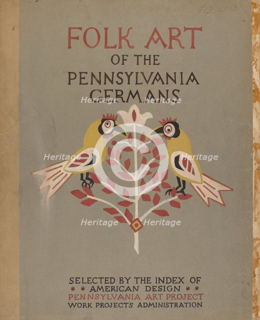 Study for Portfolio Cover: "Folk Art of Rural Pennsylvania", 1935/1942. Creator: Unknown.