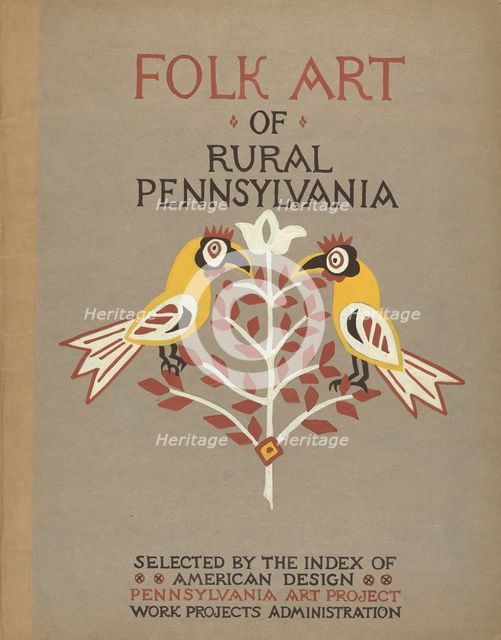 Study for Portfolio Cover: "Folk Art of Rural Pennsylvania", 1935/1942. Creator: Unknown.