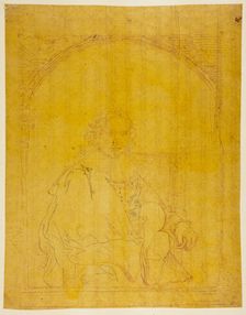 Study for Portrait of a Man in an Arm Chair, from Collection d'imitations de Dessins..., c.1821. Creator: Christian Josi