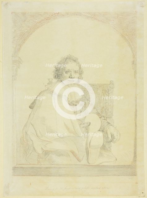 Study for Portrait of a Man in an Arm Chair, from Collection d'imitations de Dessins..., c.1821. Creator: Christian Josi.
