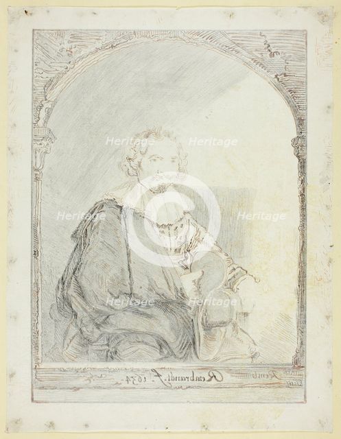 Study for Portrait of a Man in an Arm Chair, from Collection d'imitations de Dessins..., c.1821. Creator: Christian Josi.