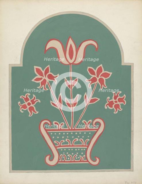 Study for Proposed Portfolio "Decorated Chests of Rural Pennsylvania", 1941. Creator: Unknown.
