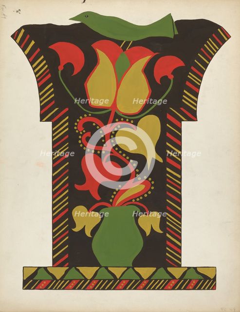 Study for Proposed Portfolio "Decorated Chests of Rural Pennsylvania", 1941. Creator: Unknown.