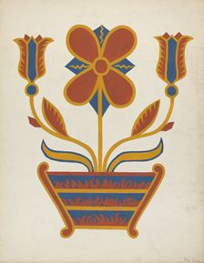 Study for Proposed Portfolio "Decorated Chests of Rural Pennsylvania", 1941. Creator: Unknown