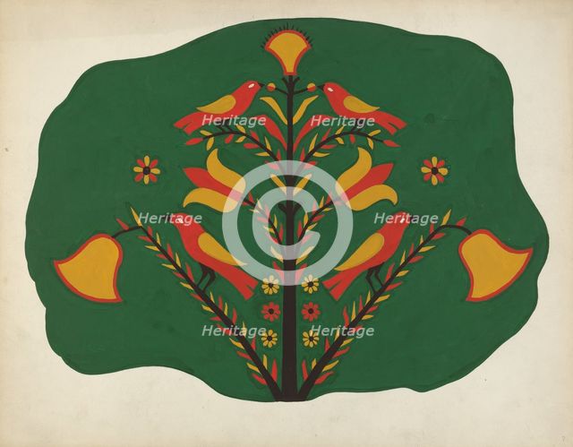 Study for Proposed Portfolio "Decorated Chests of Rural Pennsylvania", 1941. Creator: Unknown.