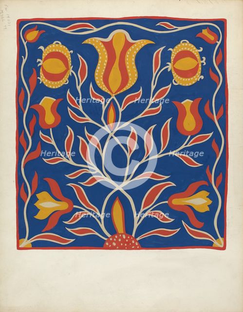 Study for Proposed Portfolio "Decorated Chests of Rural Pennsylvania", 1941. Creator: Unknown.