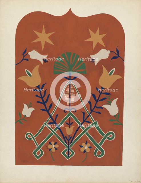Study for Proposed Portfolio "Decorated Chests of Rural Pennsylvania", 1941. Creator: Unknown.