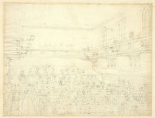 Study for Quaker's Meeting, from Microcosm of London, c. 1809. Creator: Augustus Charles Pugin