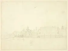 Study for Queen's Palace, St. James Park, c. 1809. Creator: Augustus Charles Pugin