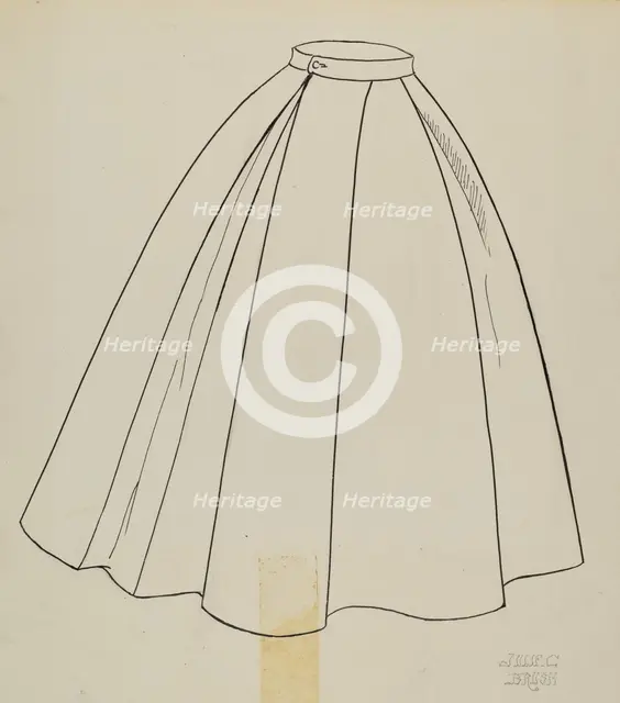 Study for Quilted Petticoat, 1935/1942. Creator: Julie C Brush.