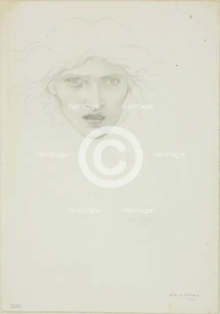 Study for Rondanini Medusa, c. 1873-77. Creator: Sir Edward Coley Burne-Jones.