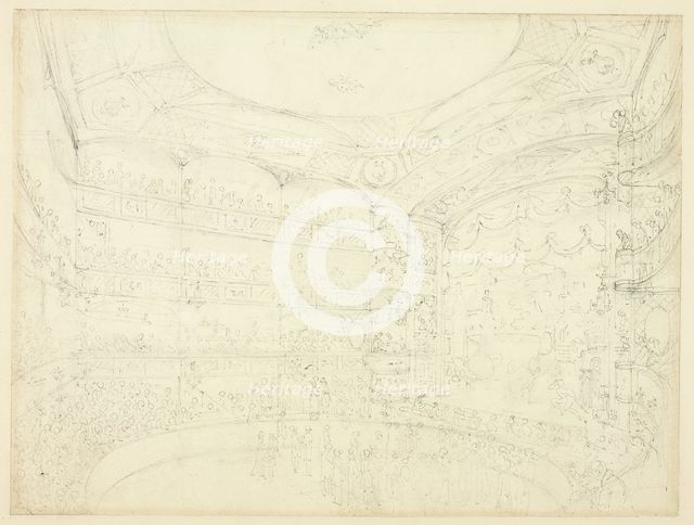 Study for Royal Circus, from Microcosm of London, c. 1809. Creator: Augustus Charles Pugin.