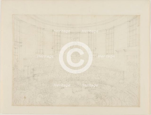 Study for Royal Cock Pit, from Microcosm of London, c. 1808. Creator: Augustus Charles Pugin.