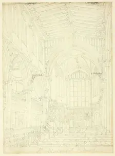 Study for St. Margaret's Church, from Microcosm of London, c. 1809. Creator: Augustus Charles Pugin